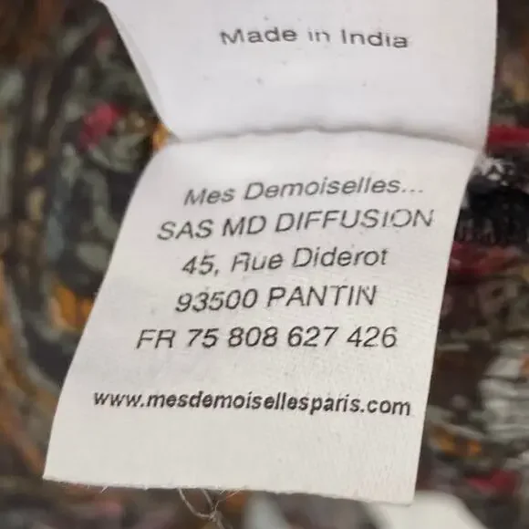 NWOT MES DEMOISELLES Top 40~M Chiffon Sheer Crinkle A-Line Tiered Multi”Katarina - Picture 6 of 6